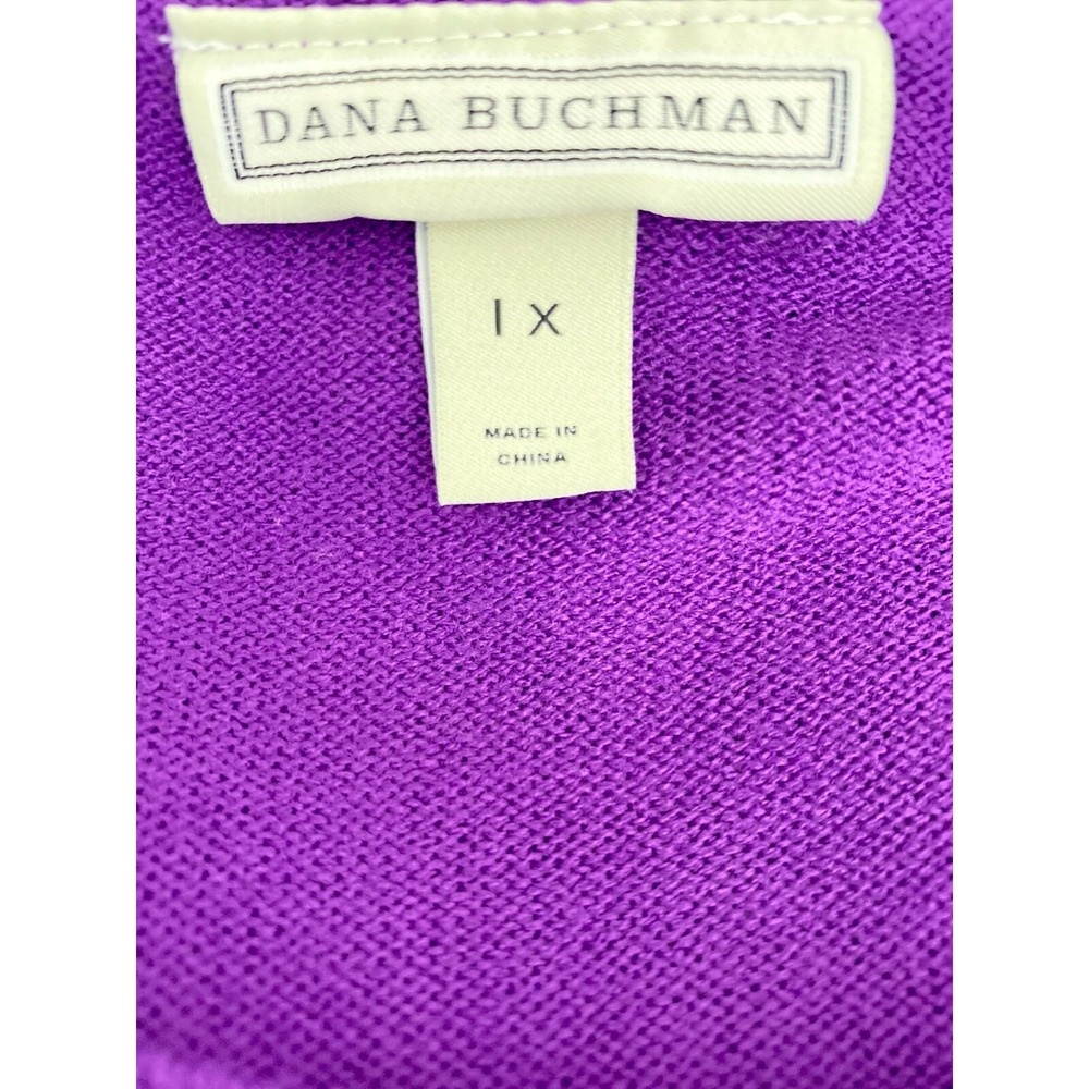 Dana Buchman Knit Purple Sweater Size 1X Long Sleeves Curved Hem Acrylic - Picture 7 of 7